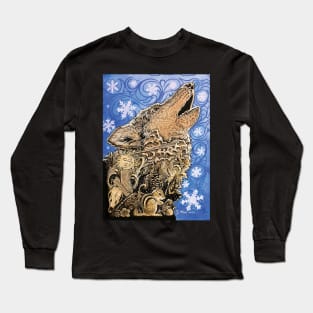 Howling winter wolf thoughts Long Sleeve T-Shirt